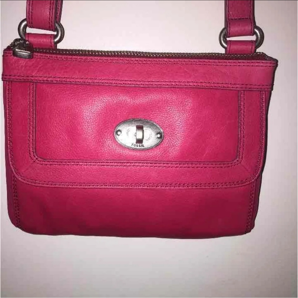 Pink fossil Marlow crossbody purse - Picture 2 of 8